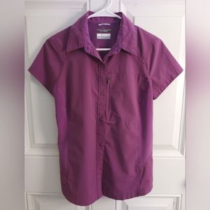 Columbia fushia button down shirt